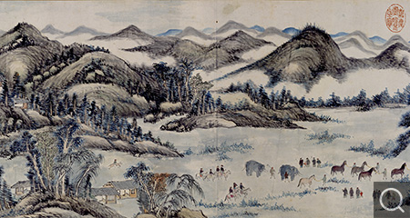 清 廓尔喀进象马图卷